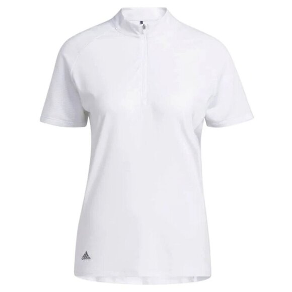 Adidas White Mock Neck Golf Polo UPF 50 Recycled Size L - NWT - Picture 2 of 2